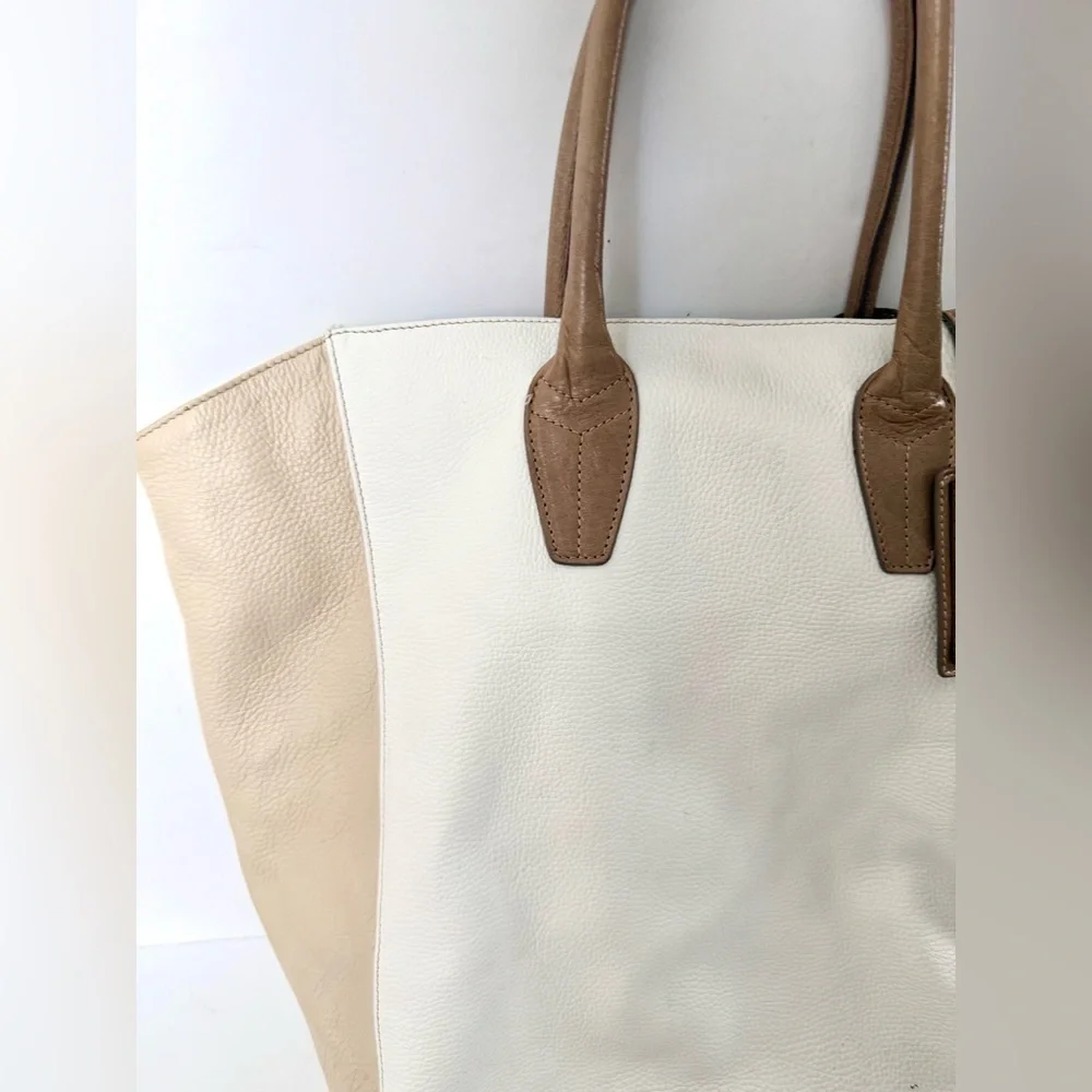 Claudia Firenze Pebble Leather Color Block Tote Bag